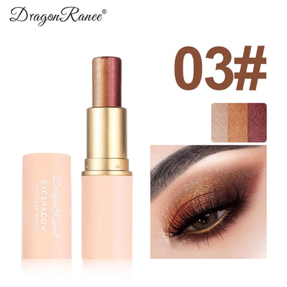 3-color Pearly Eyeshadow Stick Waterproof Metallic Glitter Eye Shadow High Pigmented Shimmer Eyeshadow Highlighter Makeup Stick