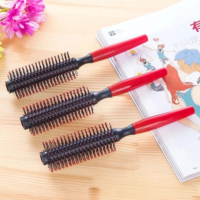 Professional Plastic Round Brush Quiff Roller Curly Hair Comb Hairstyle Massager Hairbrush Dressing Salon Barber Comb New Spiral