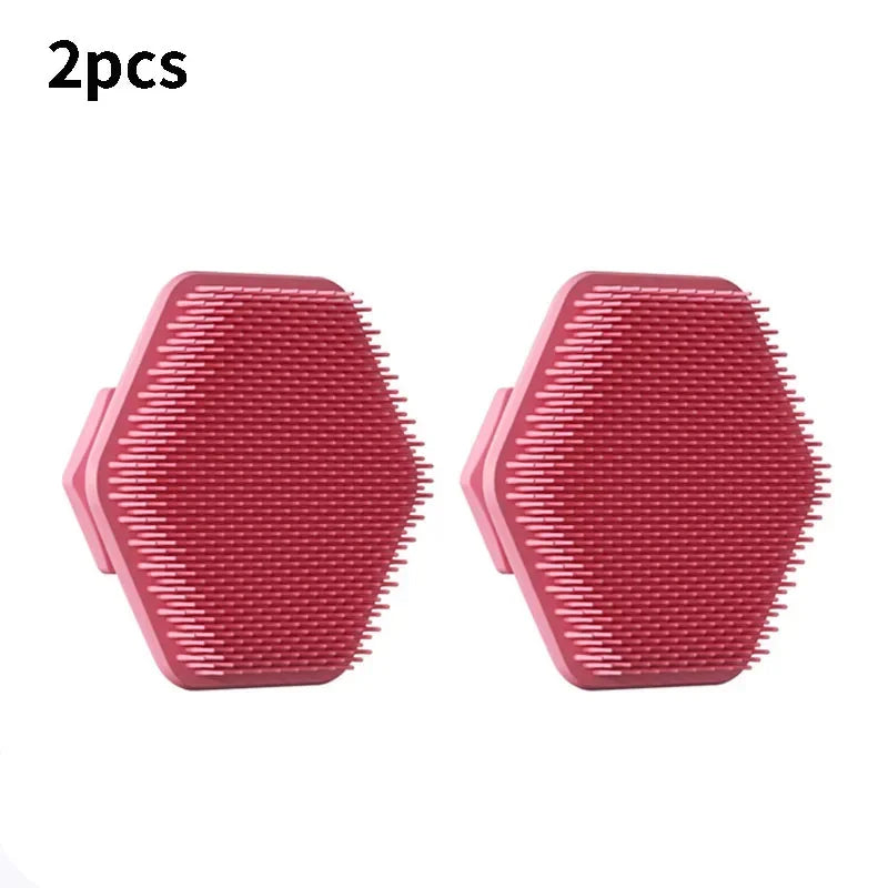 Exfoliating Silicone Brush Cleanser No Slip Handle Body Scrubber Cleans and Massages Skin Bathroom Accessories Bath Brush