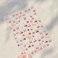 Pink Pudding Cherry Bowknot Heart shaped Star Claw Print Sweet Self Adhesive 5D Nail Art Decoration Sticker Manicure Decal DIY