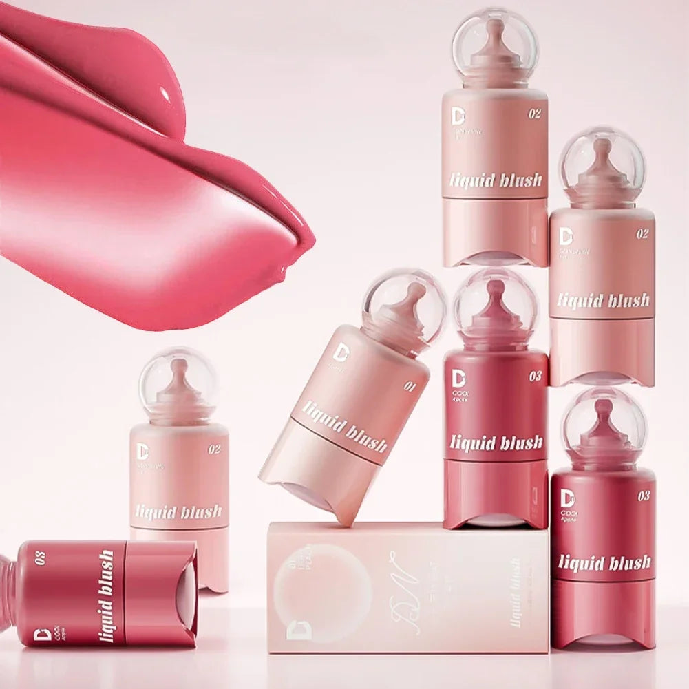 Liquid Blusher Lip And Cheek Hydrating Stick Lip Balm Cream Facial Cheek Makeup Blush Powder Rouge Gloss Natural