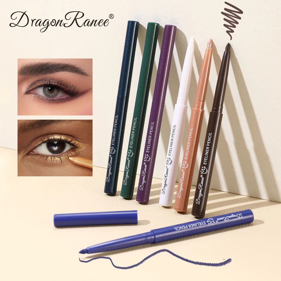 12 Color Matte Glitter Gel Eyeliner Pencil Waterproof Smudge-Proof Smooth Matte White Eyeliner Pen Long-Lasting Eye Liner Makeup