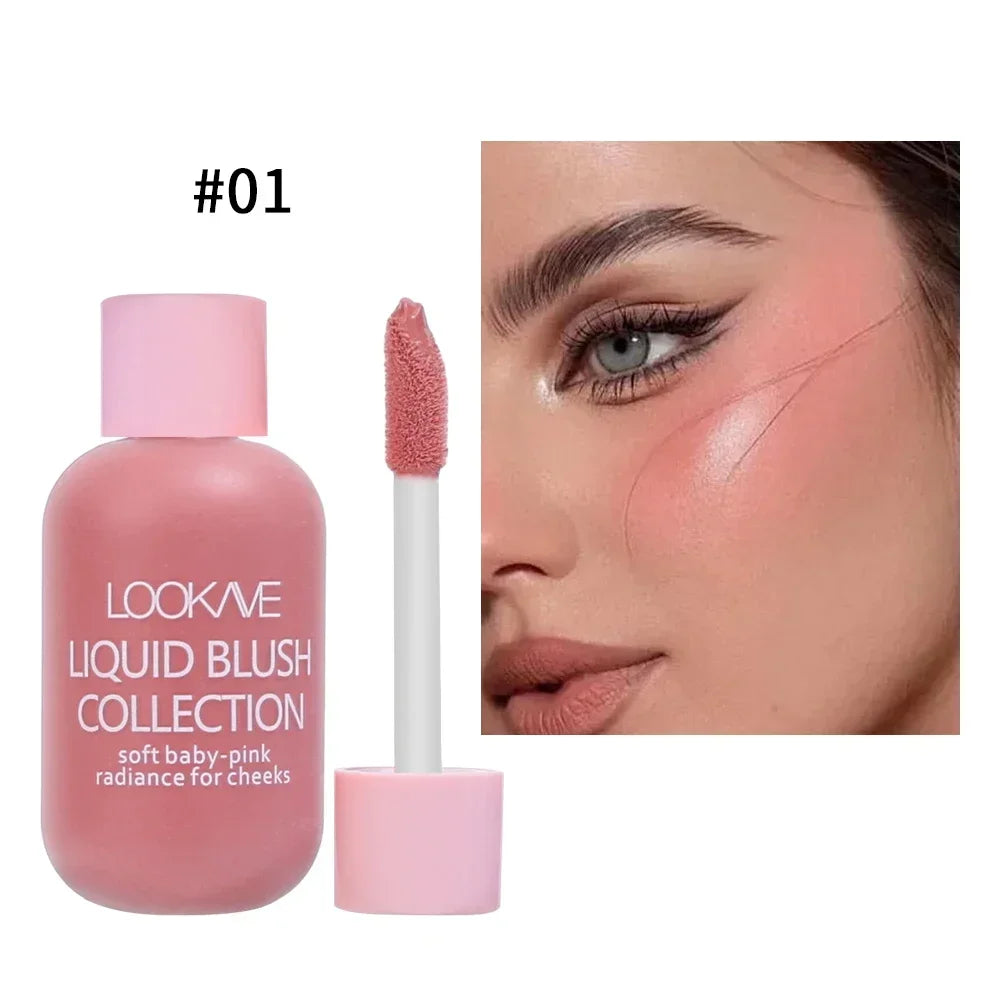 Multi-Use Matte Liquid Blush Waterproof Moisturizing Shadow Lips Cheek Blusher Peach Pink Red Orange Creamy Blush Facial Makeup