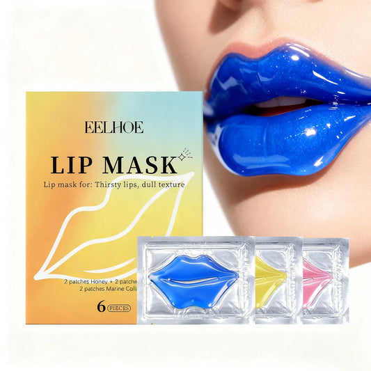Collagen/Honey/Cherry Lip Mask Gel Patches Hydrating & Plumping Lip Treatment for Dry Lip Repair Fine Lines Clear Lip Care Patch