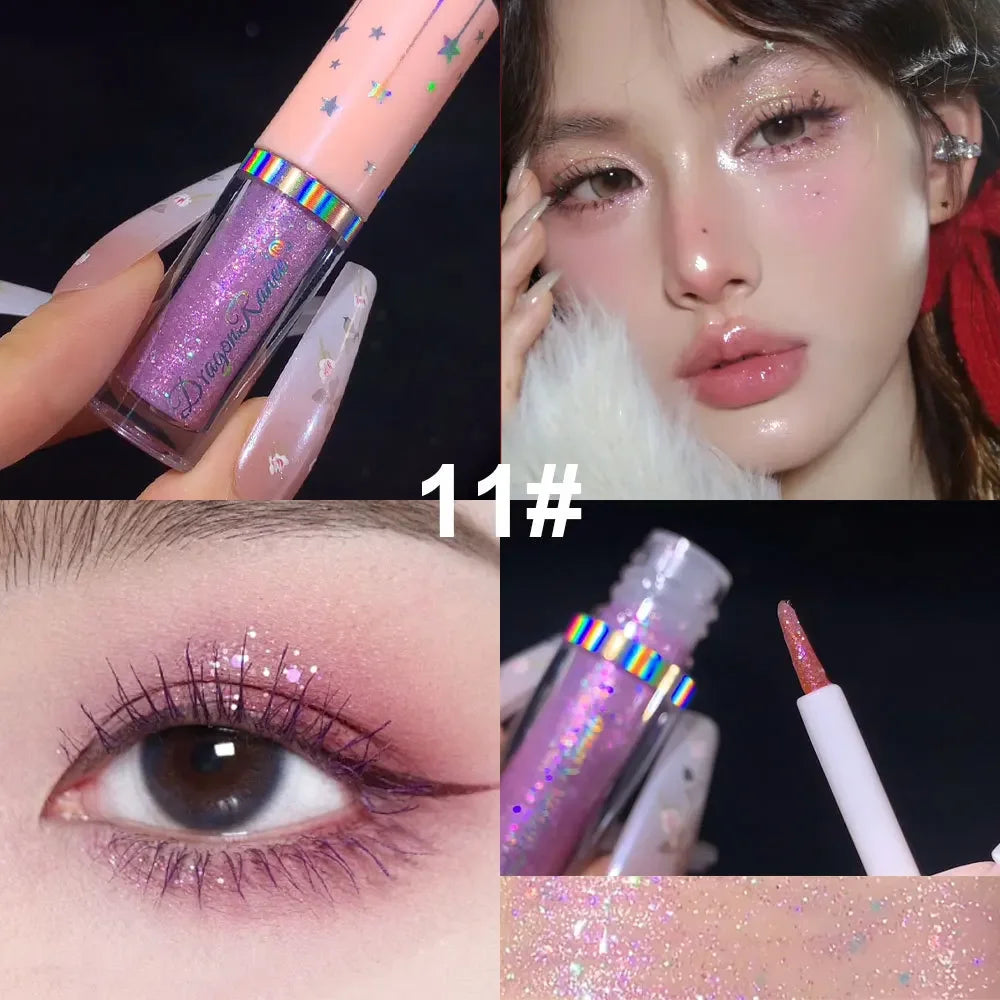 Blue Sequins Liquid Eyeshdaow Glitter Gel Shiny Metallic Eyeliner Pen Diamond Shimmer Waterproof Eye Beauty Party Makeup Tool