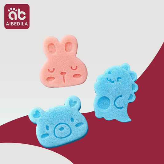 AIBEDILA Baby Duck Shape Bath Sponge Infant Shower Environmental friendly Cotton Scrub Body Bath Brushes Spa Sponge Cleaning