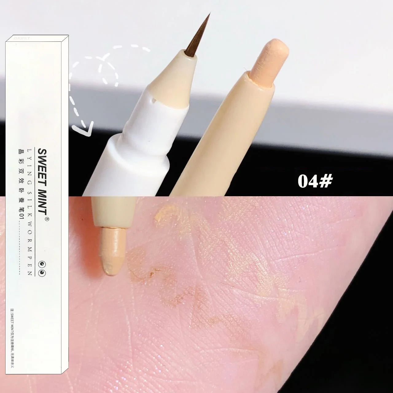2 In 1 Liquid Eye Liner Shadow Pen Ultra Glitter Eyeliner Pencil Lasting Korean Eyes Makeup High Gloss Pigment Silkworm Gel Pen