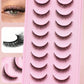10 Pairs Natural Eye Lashes Faux Mink Eyelashes Winged End Eye Elongated Eyelashes Natural Long Manga Lashes Fake Lashes Makeup