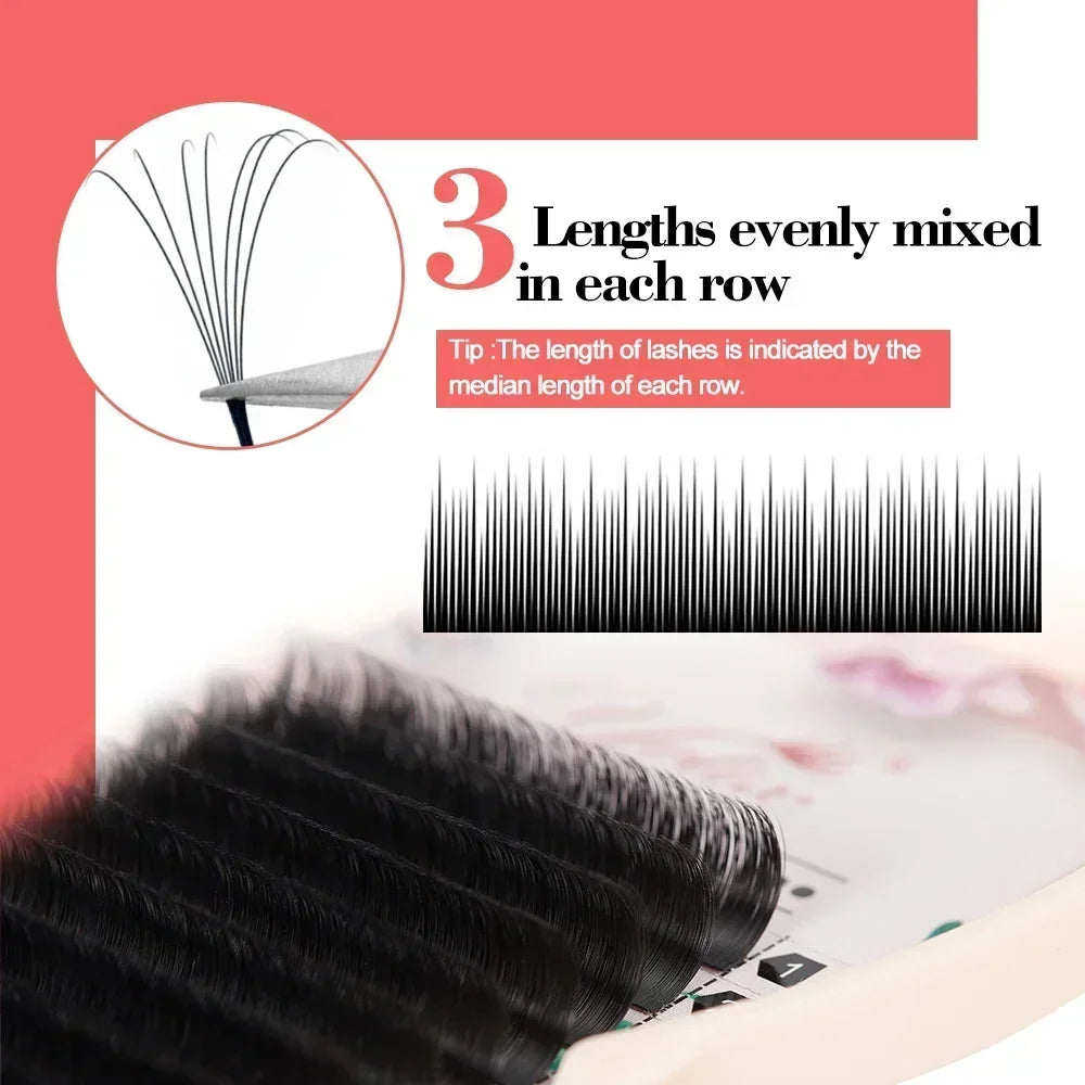 Yelix M Curl Easy Fan Lashes Bloom Individual Eyelash Extension Faux Mink Eyelashes Soft Natural Lash Extension Volume Auto Fans