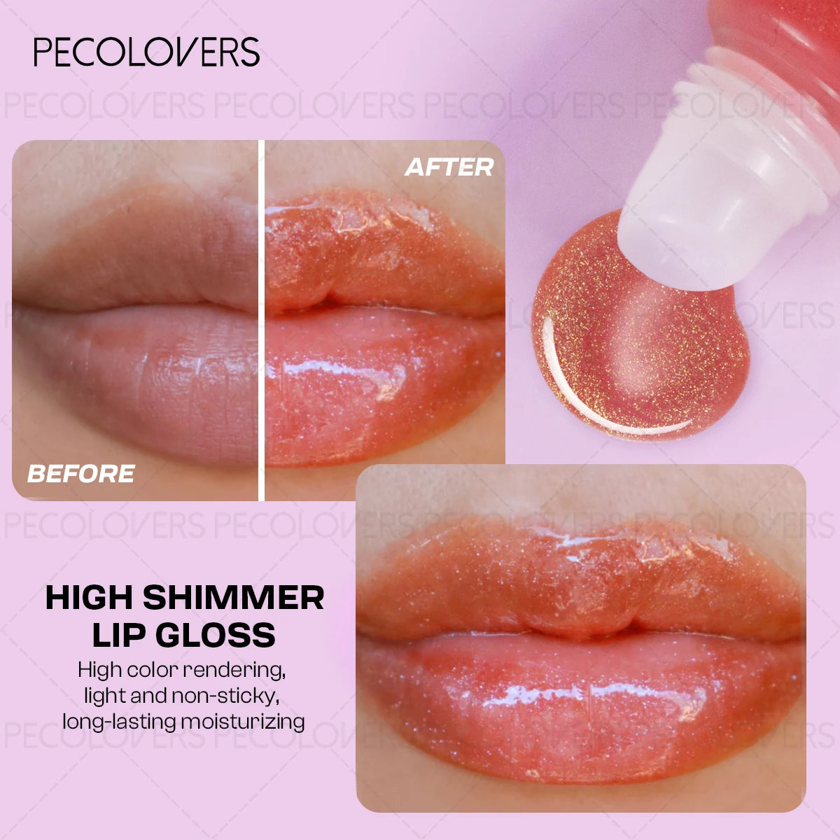 5PCS/Set Lip Gloss, Lip Oil, Waterproof and Long Lasting, Nourishing, Non-stick Cup, Liquid Lipstick, Creates A Charming Makeup