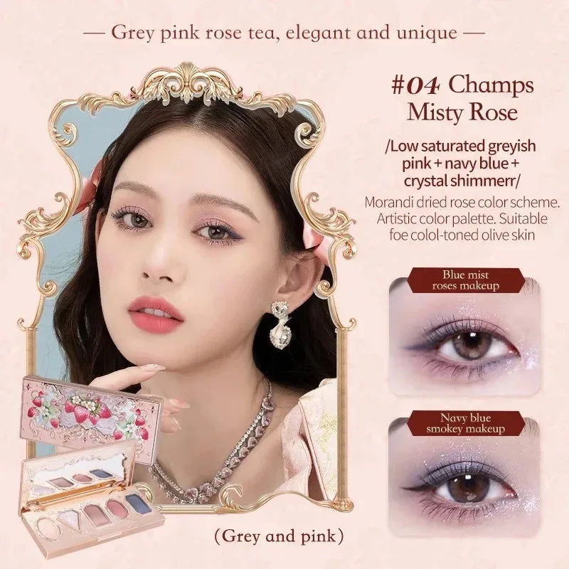 Flower Knows Makeup Swan Ballet Eyeshadow Palette Natural Nude Matte Shimmer Strawberry Cupid Glitter Pigment Eye Shadow Pallete