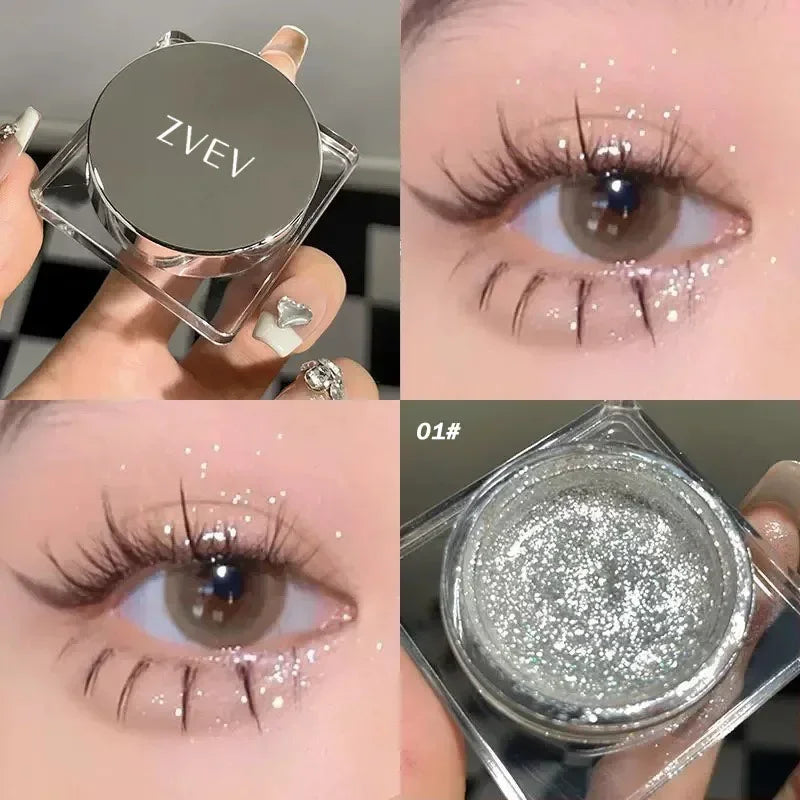 Liquid Gel Eyeshadow Pearl Glitter Body Highlighter Monochrome Diamond Shimmer Silkworm Brighten Highgloss Sequins Quick Drying