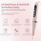 Professional 2-in-1 USB Nail Drill & LED Lamp - Cordless Rechargeable Manicure Tool for Home Salon Use, Portable Nail Machine