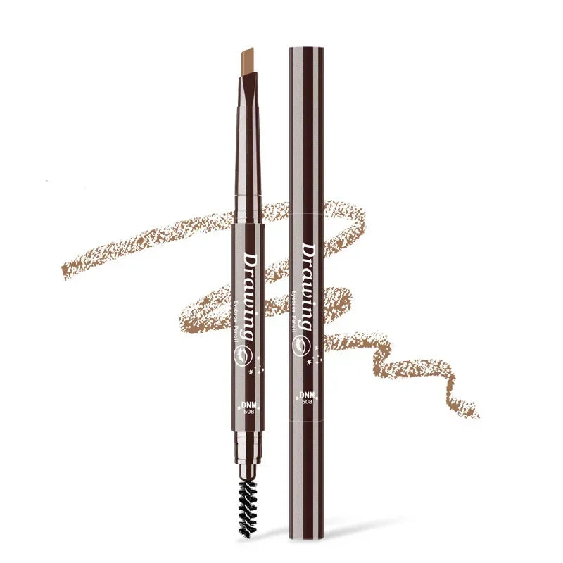 DNM 7-color Option Double-head Triangular Eyebrow Pencil with One Eyebrow Brush Naturally Easy To Color and Draw Brow Pencil