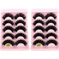 New 10 Pairs (2 Box) Cat Eyelashes Fluffy False Eyelashes Naturally Soft & Thick 9D Faux Mink Eyelashes Enhance Eye Makeup