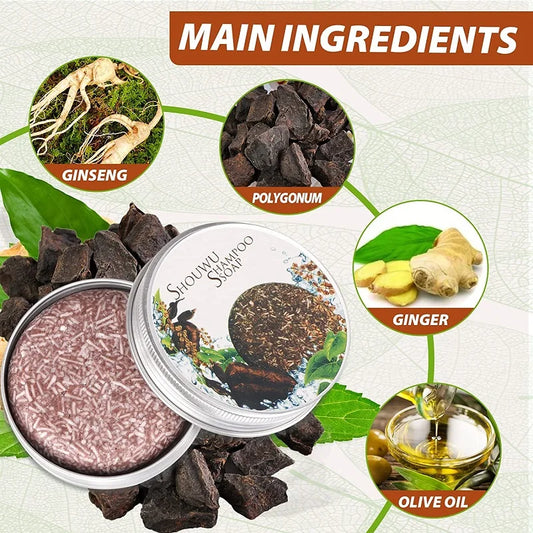 Polygonum Soap Hair Darkening Shampoo Bar Women Men Hair Solid Ginger Shampoo Whitening Soap Various Styles of Soap Bar Hair
