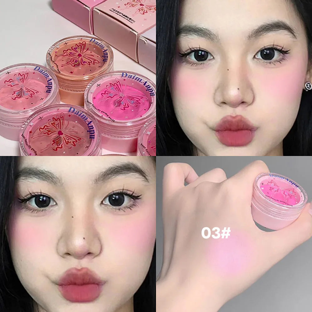 Airy Blush Clay Pigmented Powdery Cream Blusher DaimAnpu Long-Lasting Tender Look Uplifting Color Matte Girlish Blush