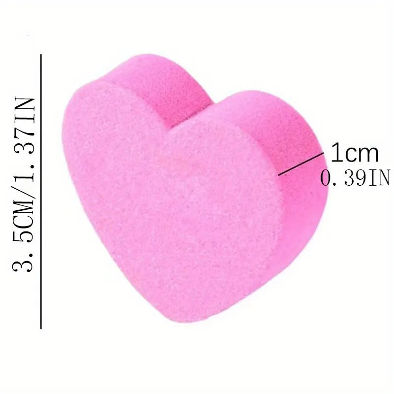 10/25/50pcs Heart Sponge Nail Files Blocks 180/240 Double-sided Polishing Sanding Buffer Washable Sandpaper Manicure Tools