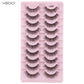 YSDO Natural Mink Eyelashes 3/6/10 Pairs Wispy Faux 3D Mink Lashes Short Fluffy Half False Eyelash Makeup Tools Cat Eye Lashes