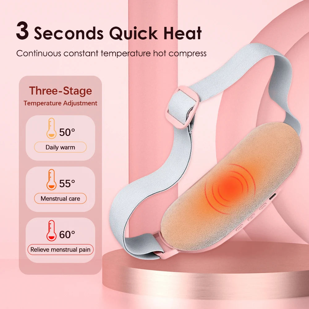Menstrual Heating Pad Abdominal Massager Warm Palace Belt Waist Vibration Massage Device for Cramps Period Pain Relief Dorpship