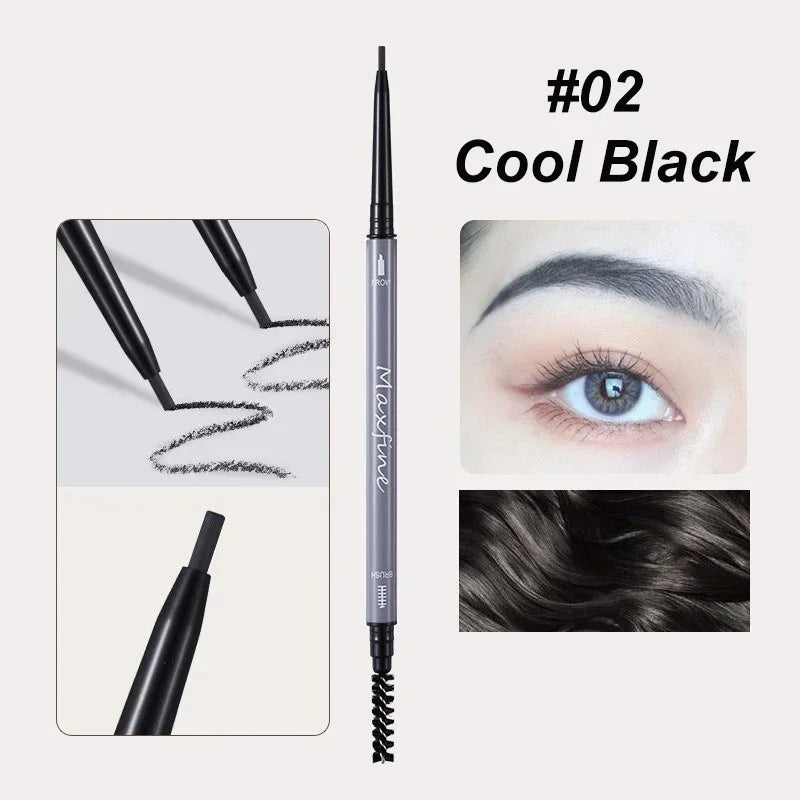 Double Headed Rotable Eyebrow Pen Black Brown Extremely Fine Eyebrow Pencil Lasting Natural Waterproof Matte Eye Brow Pencil