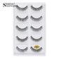 3D Faux Mink Lashes X05 Fluffy Wispy False Eyelashes 5Pairs Reusable Soft Volume Eyelashes Natural Look for Daily & Party Makeup