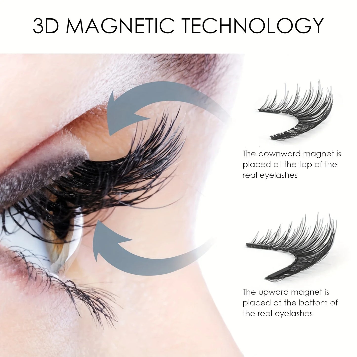 8pcs Magnetic Eyelash Kit Natural False Lashes Waterproof Eyelashes Extension Kit Reusable Wispy False Eyelashes Makeup Tools
