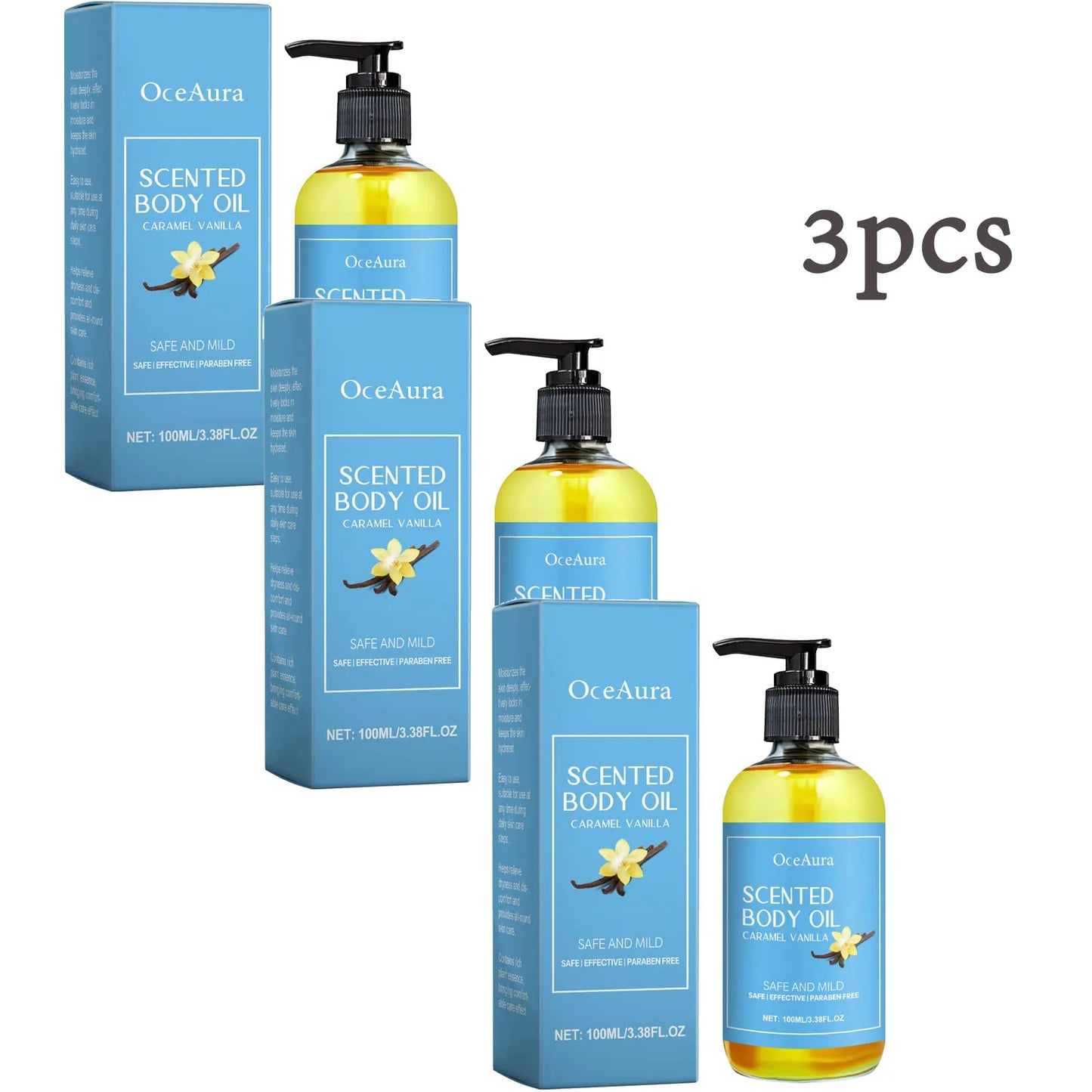 Vanilla Body Massage Oil Improve Moisturizing Relieve Stress Strengthen Nourishing Muscle Relaxing Body SPA Plant Essential Oils