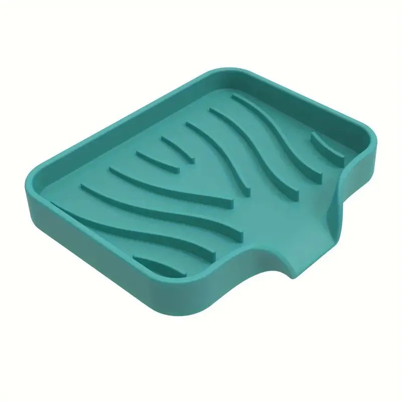 Silicone Soap Dish with Drain, Kitchen Soap Tray Shower Self Draining Soap Dish Soft Bathroom Soap Holder for Kitchen Bathroom
