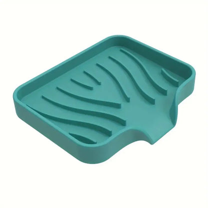 Silicone Soap Dish with Drain, Kitchen Soap Tray Shower Self Draining Soap Dish Soft Bathroom Soap Holder for Kitchen Bathroom
