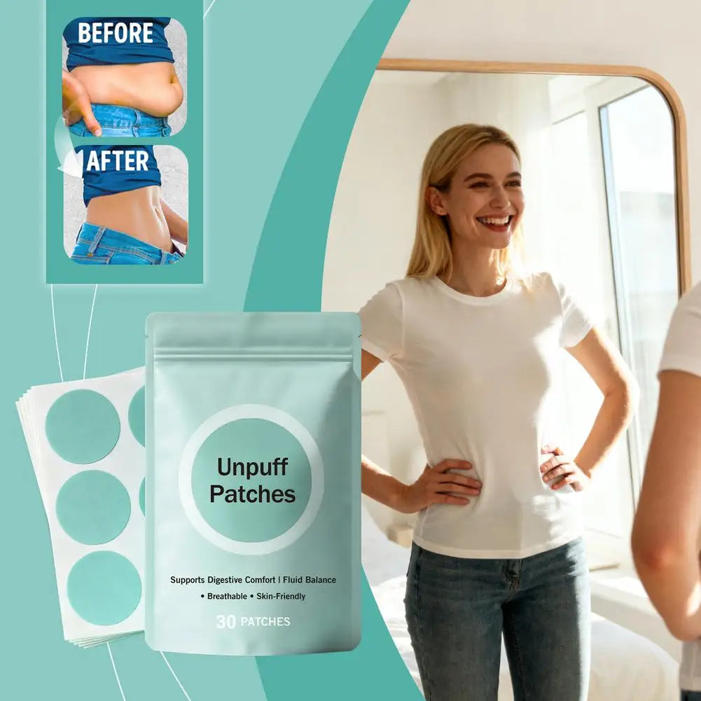 30 PATCHES Unpuff Patches Supports Digestive Comfort IFluid Balance Regulating Insulin Secretion Suppressing Appetit Breathable
