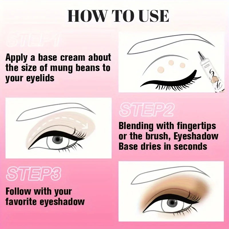 3pcs Matte Eye Shadow Primer Suitable for Oily Eyelid Eye Makeup Base Waterproof and Stain Resistant,Durable Cream Liquid Makeup