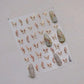 Shiny Jelly Butterfly Charming Golden Gradient Bowknot 5D Self Adhesive Nail Art Sticker Flower Petal Rhinestone Manicure Decals