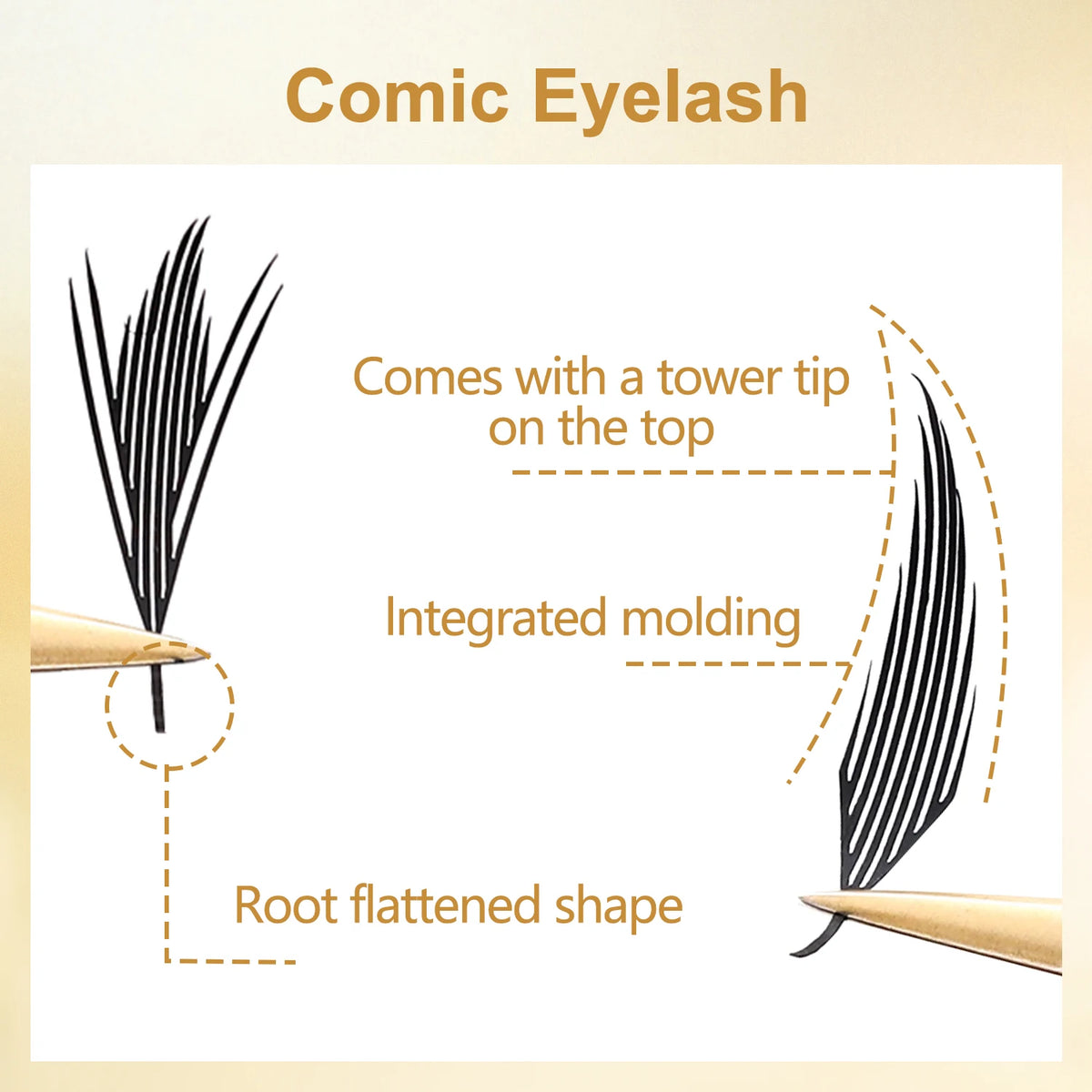 New Tinsel Premade Fans Eyelash Extension Holographic Anime Tower Tips Pro Made Eyelash Comic Feather Super Soft False Eyelashes