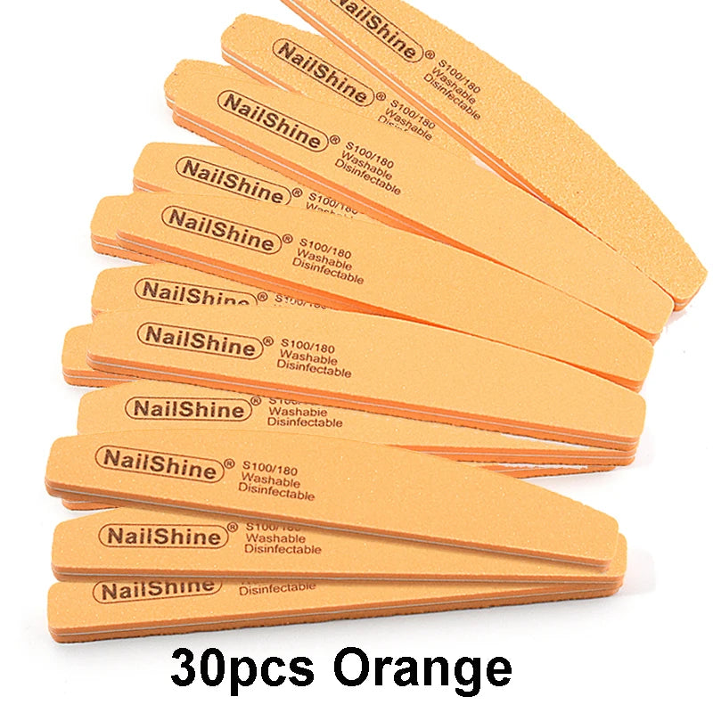 10/30pcs Double-sided Nail File Block Colorful Sponge Nail Polish Buffing Sanding Buffer Strip Polishing Pedicure Manicure Tool