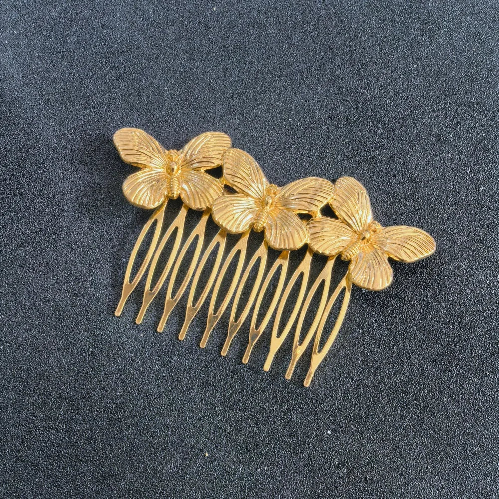 Metal Butterfly Hair Comb For Women Vintage Bridal Hair Clips Pins Bride Hairstyle Fashion Wedding Hair Accessories