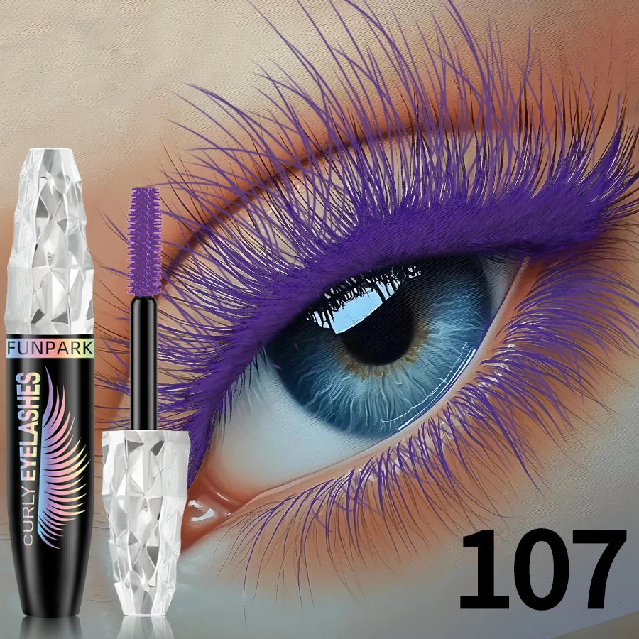 9 Colors 5D Mascara with Big Eyes,Strong Waterproof Thickening Lengthening Curling Liquid Fiber Mascara Eyelash Extension Makeup