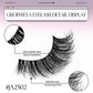 GROINNEYA Half Lashes Soft Natural Cat Eye Lashes Natural Look Nvisible Band Eyeashe Half Fake Eyelashes Fluffy Eyelashes