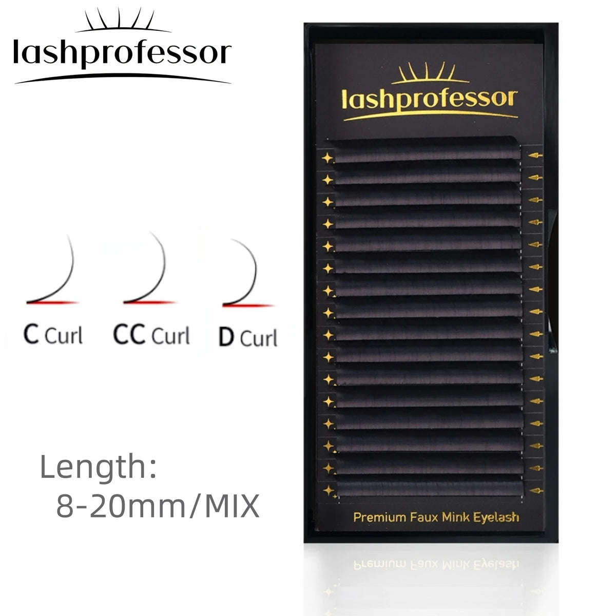 Lashprofessor 16Rows Russian Volume Eyelash Extension 0.03/0.05/0.07/0.1 Individual Handmade Silk Mink False Lashes Pinching Fan