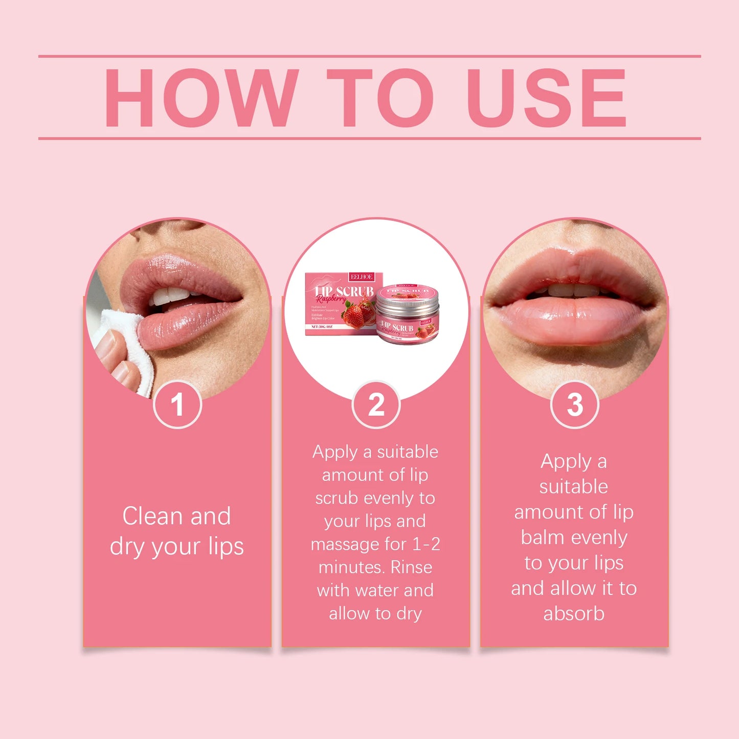 Strawberry Lip Scrub Exfoliating Preventing Drying Cracking Improve Dullness Remove Dead Skin Moisturizing Brightening Lip Care