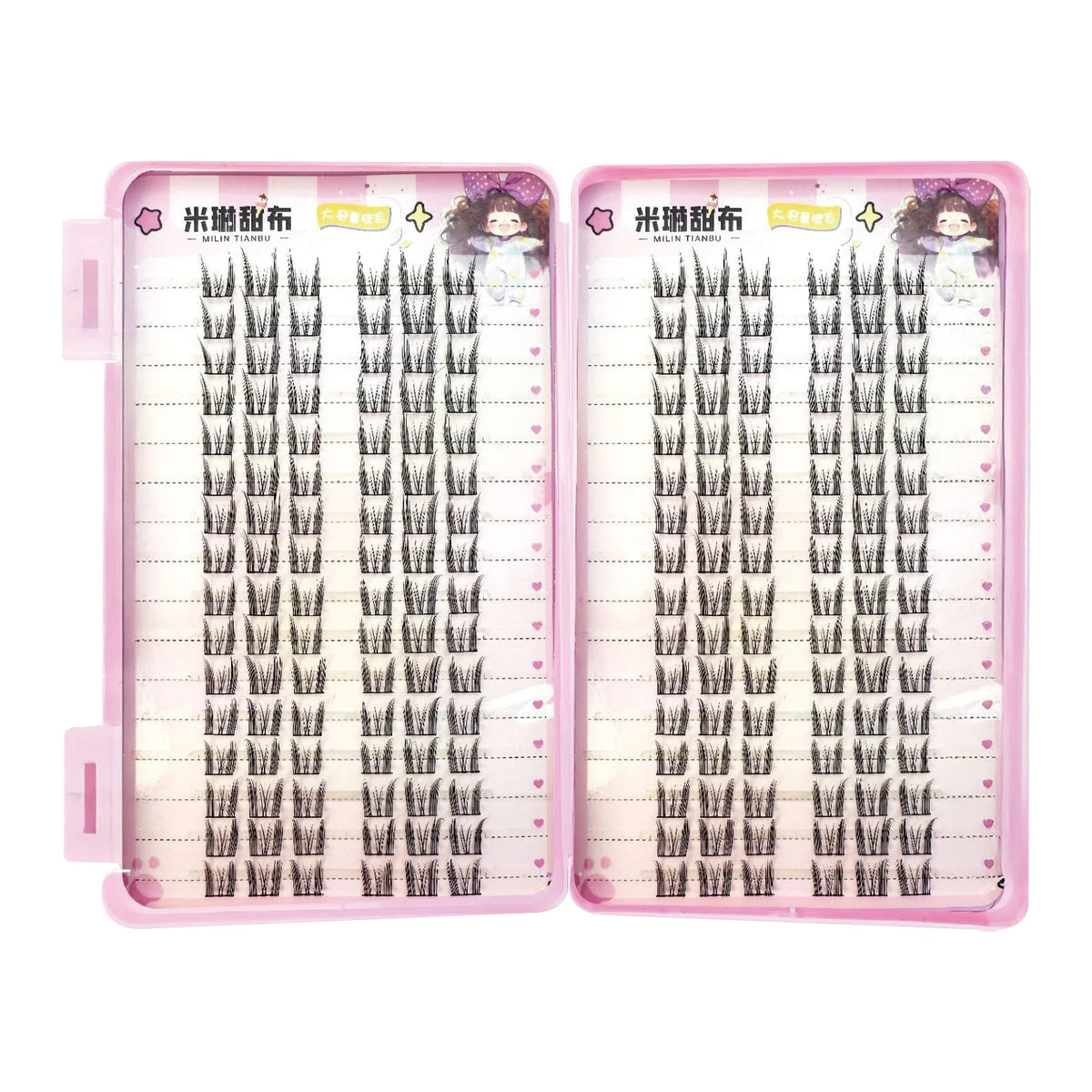 32Rows Anime Cosplay Korean Fake Eyelashes Set Black Volume Foxes False Lashes Extension Curling Girl Group Style Large Capacity