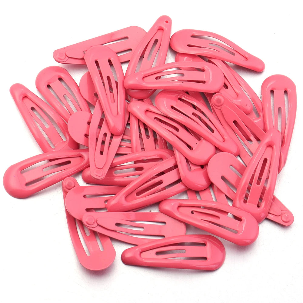 60pcs/lot Colorful Y2K BB Hair Clips Mini Metal Waterdrop Hair Pins Clips Snap Barrettes For Girls Hair Accessories
