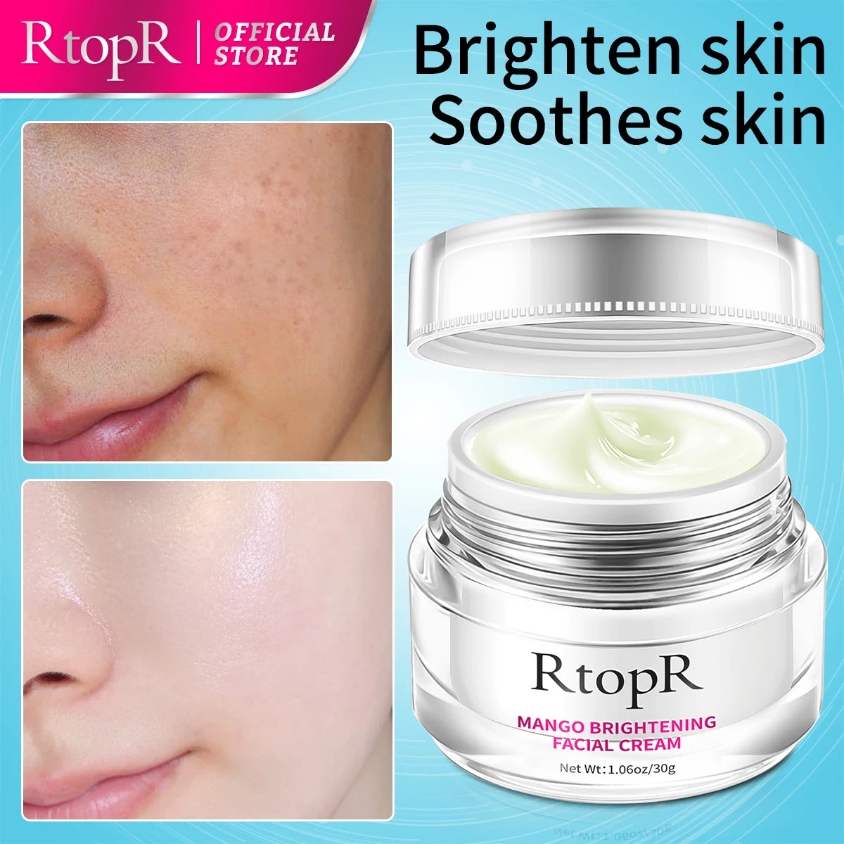 Whitening Face Cream Nourishing Whitening Brightening Blemishes Anti-Aging Wrinkle Reducing Fine Lines Smooth Skin Face Care