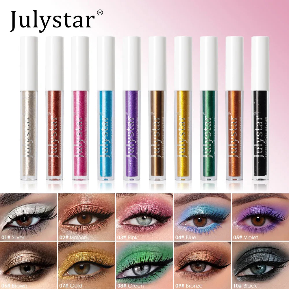Metallic Purple Liquid Eyeshadow Pen Shimmer Pink Green Blue Gold Diamond Shiny Eye Shadow Stick Giltter Highlighter Pen Makeup