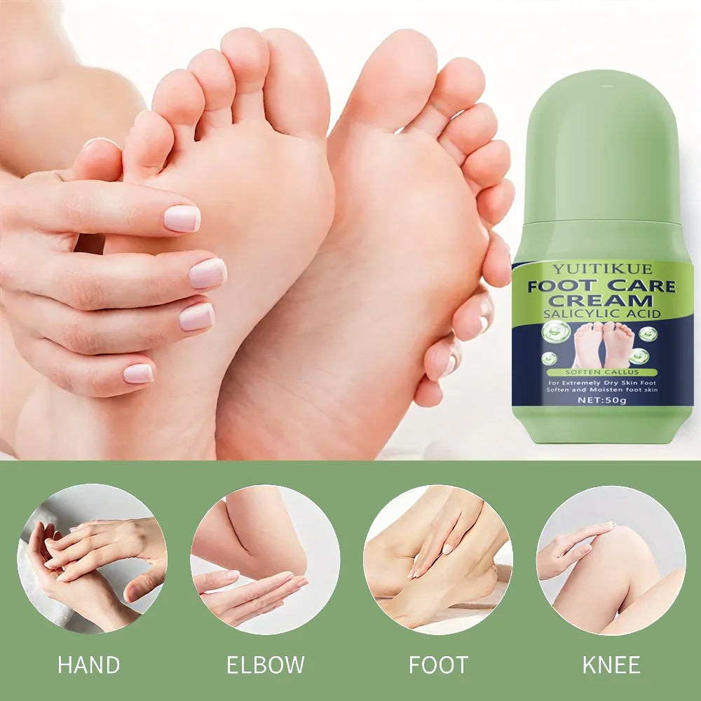 Foot Care Cream with Salicylic Acid - Soften Callus Moisturize Deep Cleaning for Dry Foot Hand Elbow Knee Daily Care 50g