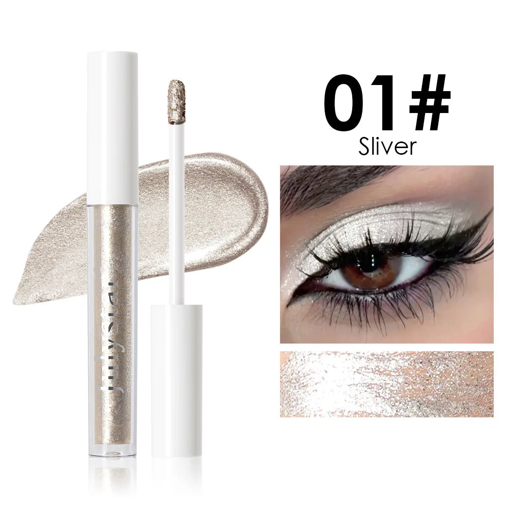 Metallic Purple Liquid Eyeshadow Pen Shimmer Pink Green Blue Gold Diamond Shiny Eye Shadow Stick Giltter Highlighter Pen Makeup