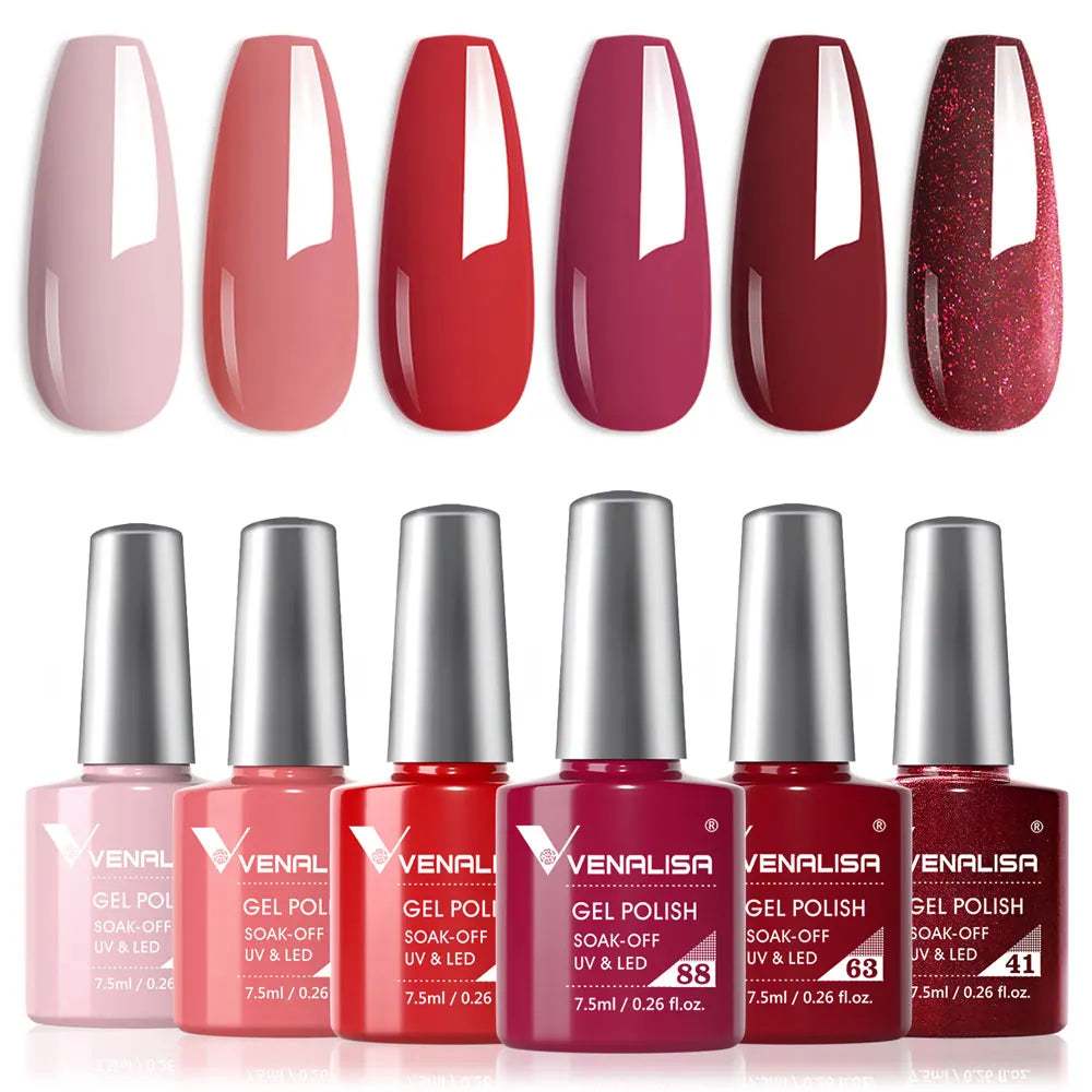Venalisa HEMA TPO FREE Nail Gel Polish Glitter Gorgeous Full Coverage Soak Off UV LED French Nail Jelly Pink Nude Collection