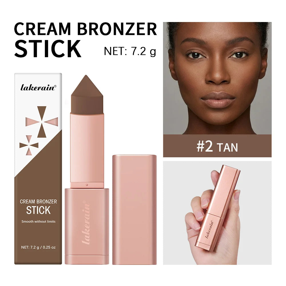3D Bronzer Contour Stick Face Makeup Lasting Smooth Contour Bronzing & Contouring 2 IN 1 Creamy Bronze Stick Cosmetics 5 Colors