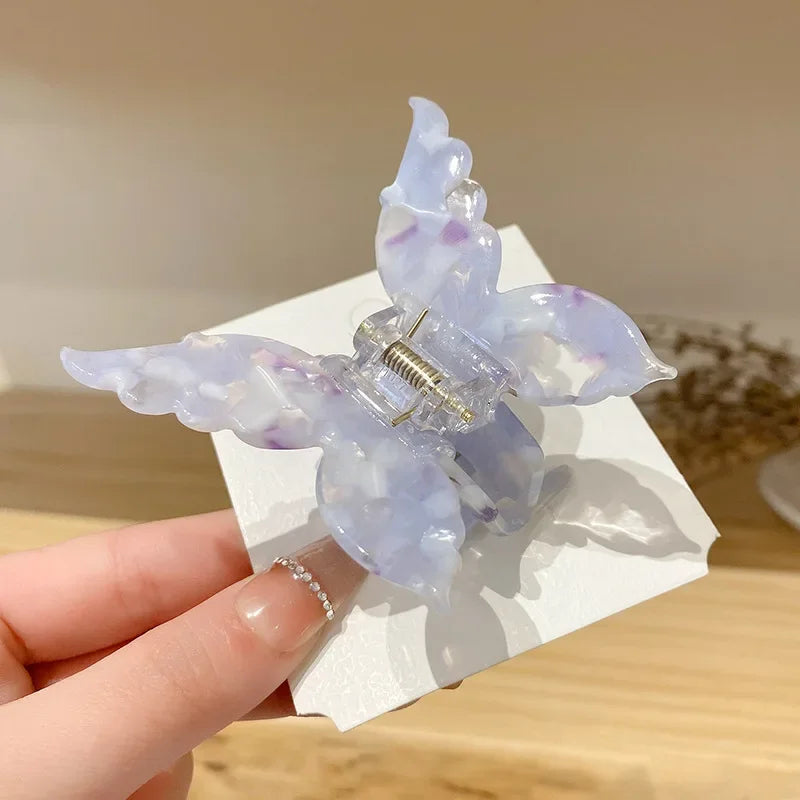 1PC French Retro Butterfly Hair Claw Mermaid Hair Clip Acetic Acid Hair Clip Retro Back of Head Hair Accessories Hairpin