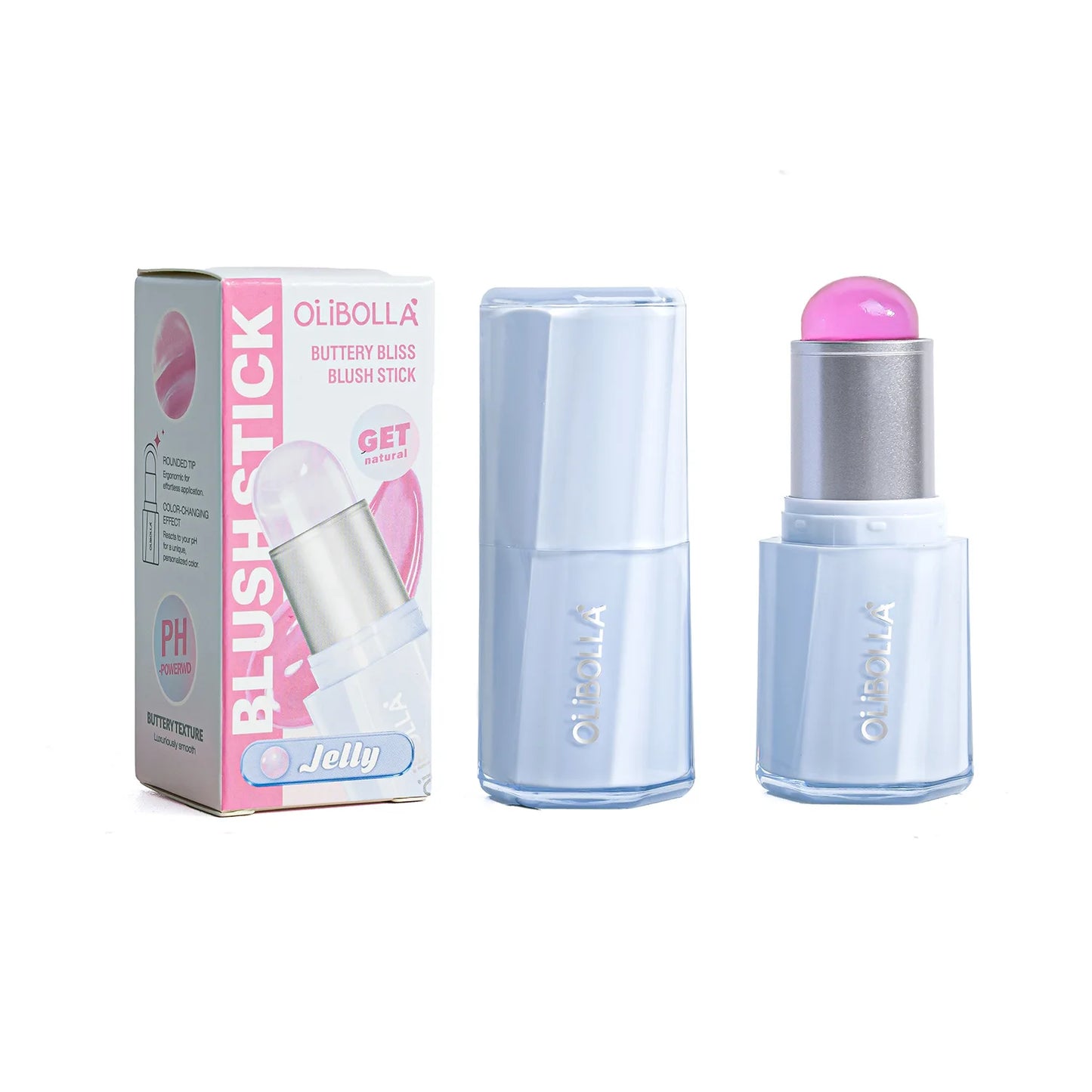 Color Changing Blush Stick, Heat-Activated Jelly Touch that Melts Smoothly, Creates Fresh Dewy Glow with Hydrating Cream Texture